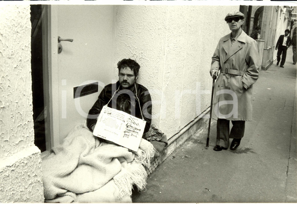 Fotografia d epoca originale 1986 PARIGI F Serghei POP rifugiato RUMENO Sciopero della fame Fotografia 1