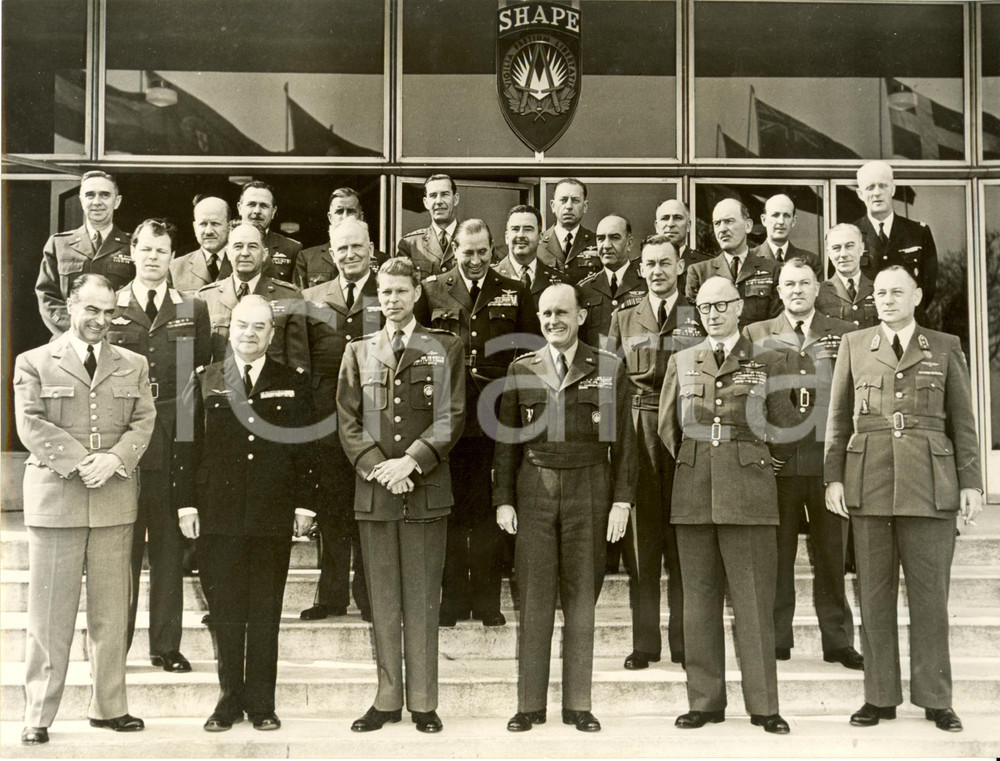 Fotografia d epoca originale 1954 PARIGI F SHAPE Riunione Comandanti aviazione NATO Fotografia 1