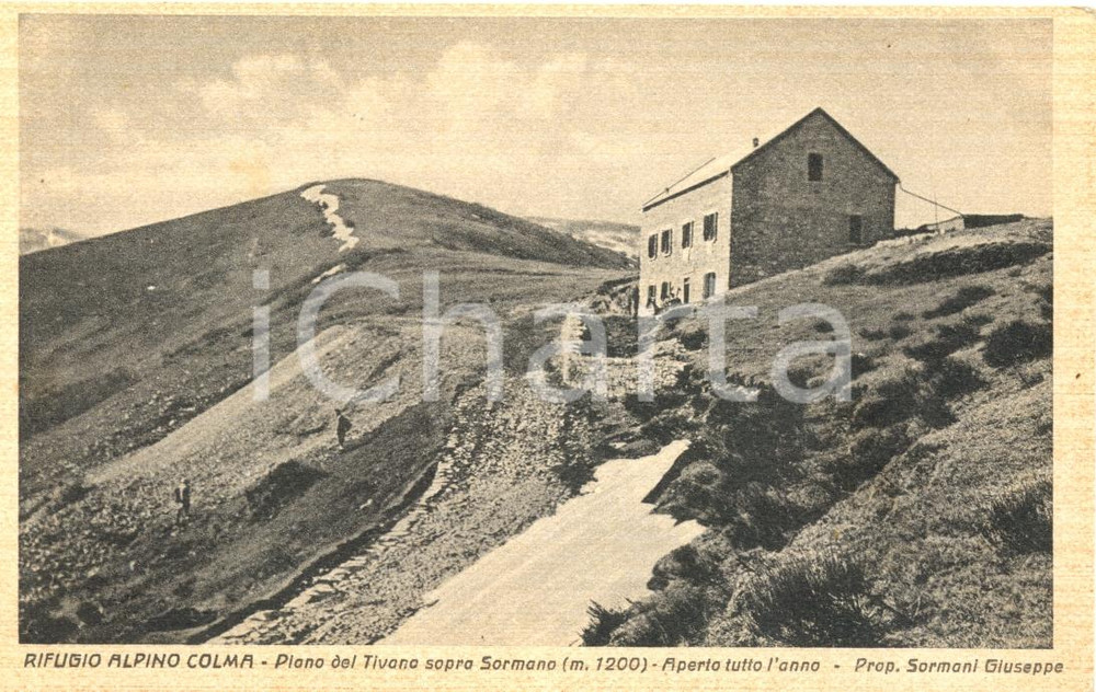 Cartolina originale da collezione 1949 ca PIANO DEL TIVANO CO Veduta del Rifugio alpino COLMA Cartolina FP NV 1