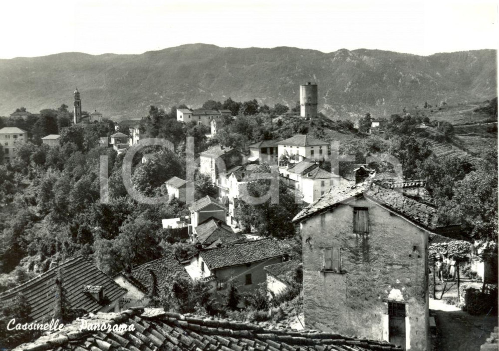 Cartolina originale da collezione 1961 CASSINELLE AL Panorama generale CAMPANILE,TORRE IDRICA Cartolina FG VG 1