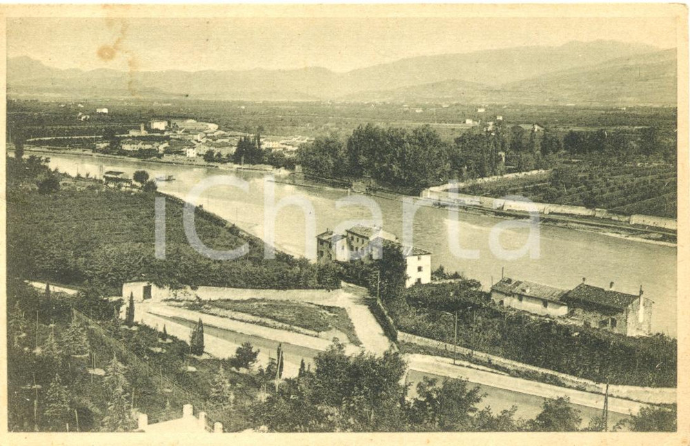 Cartolina originale da collezione 1944 BUSSOLENGO VR Veduta della val d Adige Cartolina postale FP VG 1