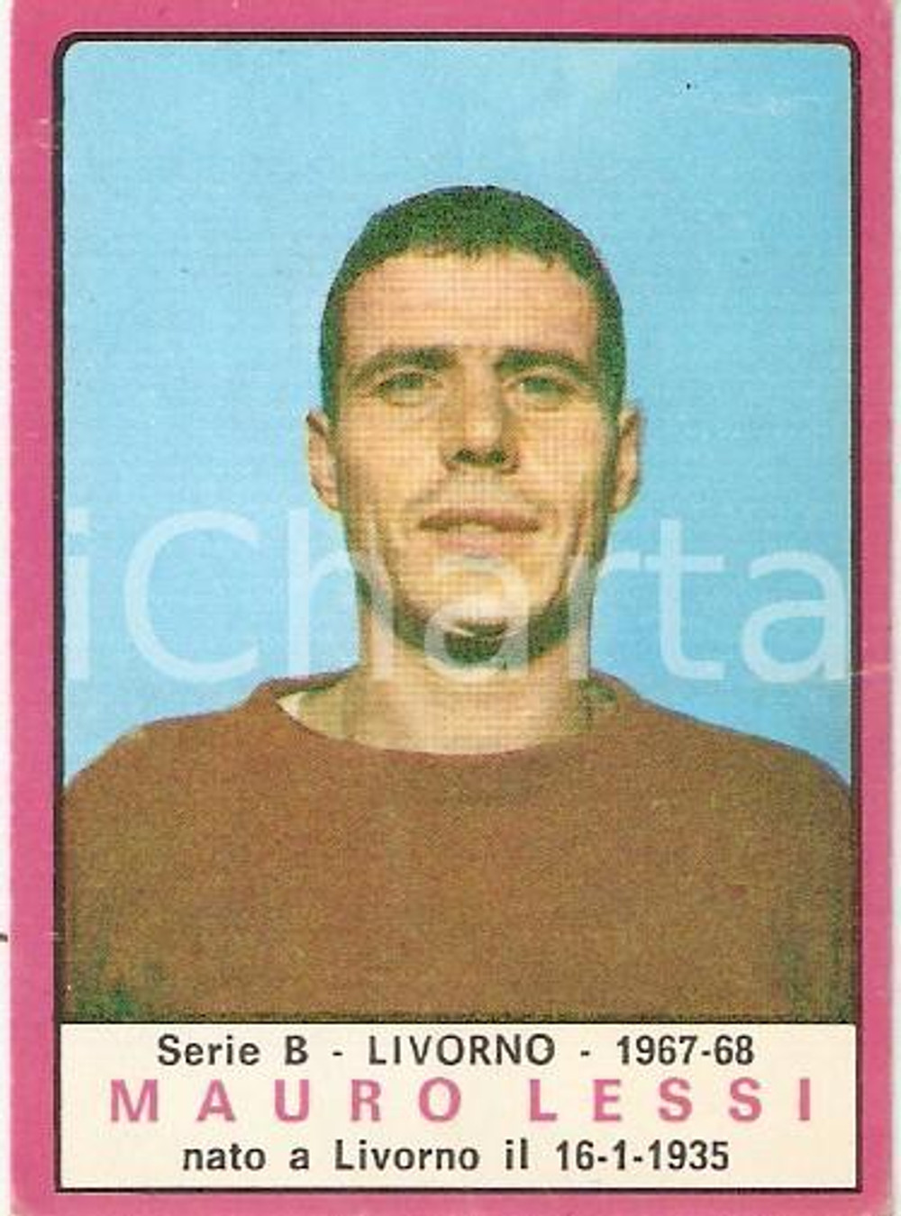 Oggetto da collezione cartaceo PANINI  CALCIATORI 1967  1968 Figurina Mauro LESSI Serie B LIVORNO 1