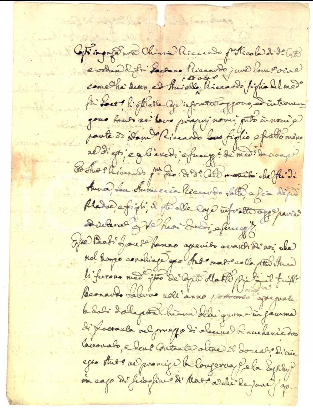 Documento originale, autentico 1789 NAPOLI Restituzione dote Anna RICCARDO per morte senza eredi Manoscritto 1