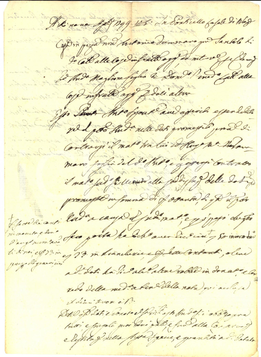 Documento originale, autentico 1799 NAPOLI Contratto di matrimonio Angela TAMMARO e Andrea MAGLIONE Manoscritto 1