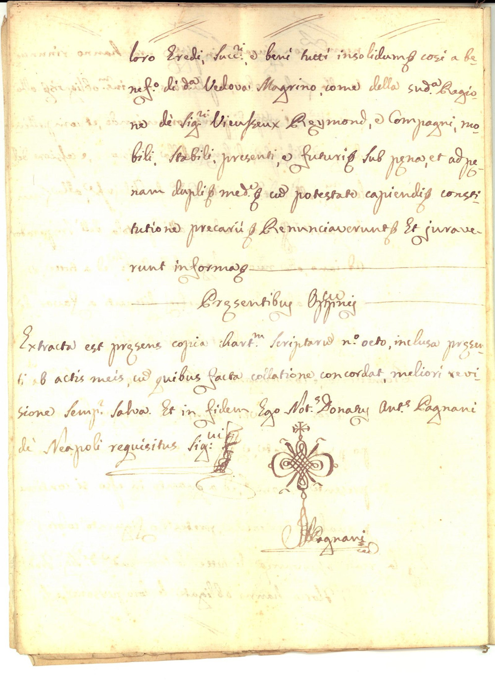 Documento originale, autentico 1785 NAPOLI Vedova Anna Maria MAGRINO vende stoffe per debiti del marito 20 pp. 1