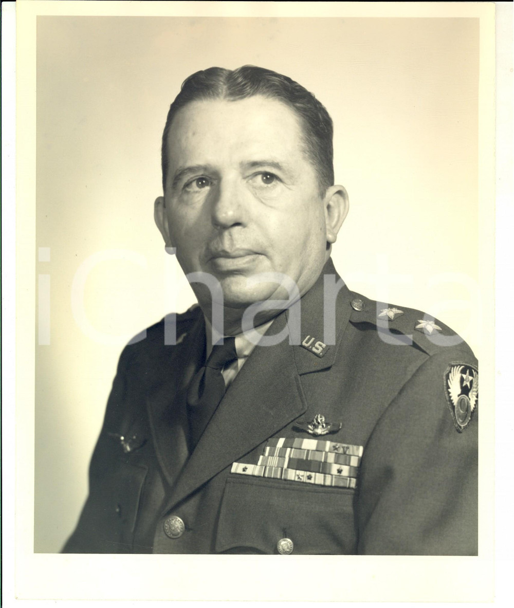 Fotografia d epoca originale 1950 ca US ARMY Ritratto di ufficiale in divisa Fotografia 22x25 cm 1