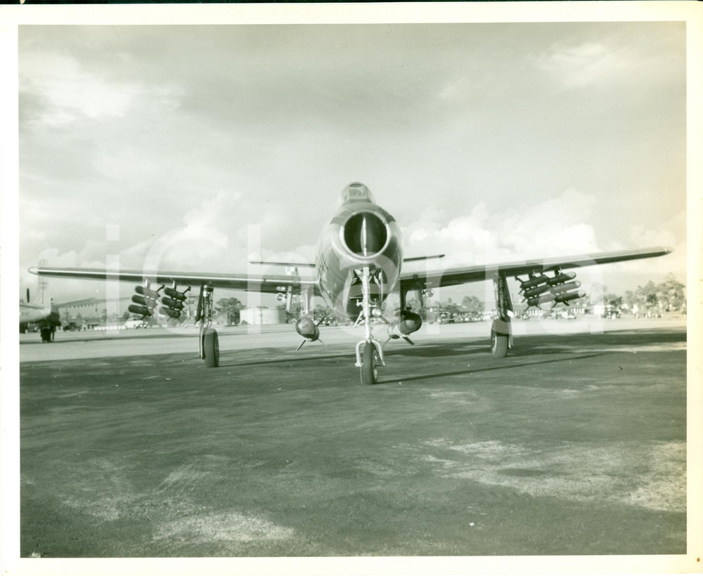 Fotografia d epoca originale 1951 U.S.A.F. Aereo militare REPUBLIC YF84F THUNDERSTREAKÂÂ Fotografia 1