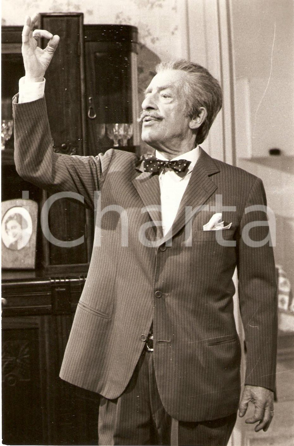 Fotografia d epoca originale 1980 circa TEATRO Nino TARANTO durante spettacolo Ritratto Fotografia 1