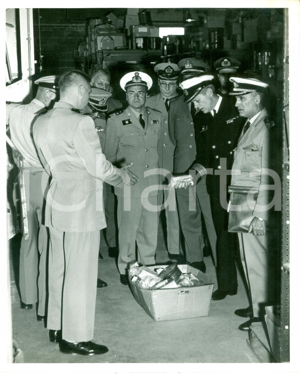 Fotografia d epoca originale 1965 PENSACOLA FLORIDA U.S. NAVY Col. Agostino BERTI ufficiali rifornimento FOTO 1