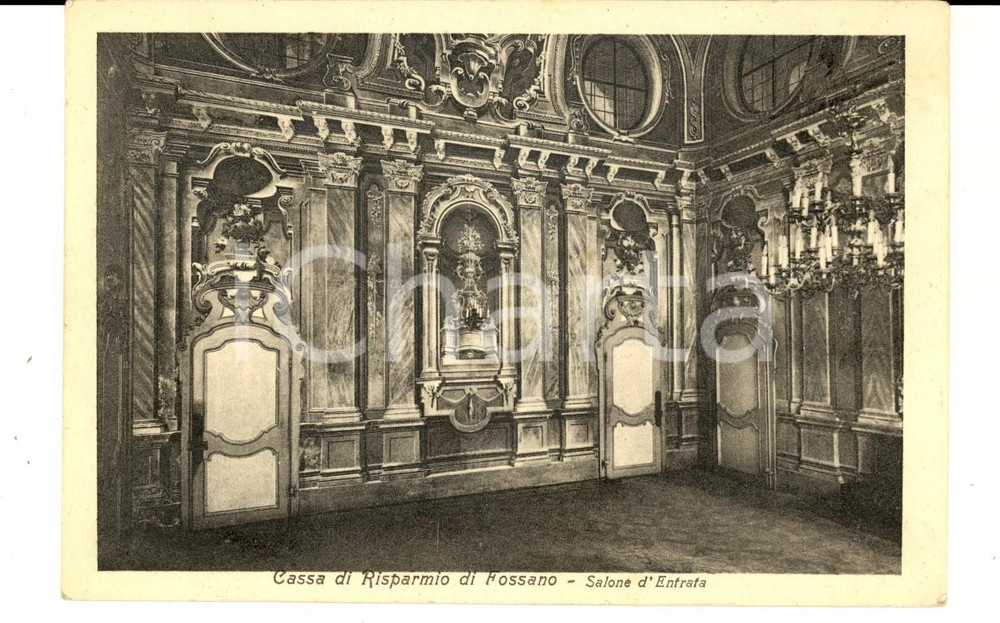 Cartolina originale da collezione 1930 ca FOSSANO CN Cassa di Risparmio  Salone d entrata Cartolina FP NV 1