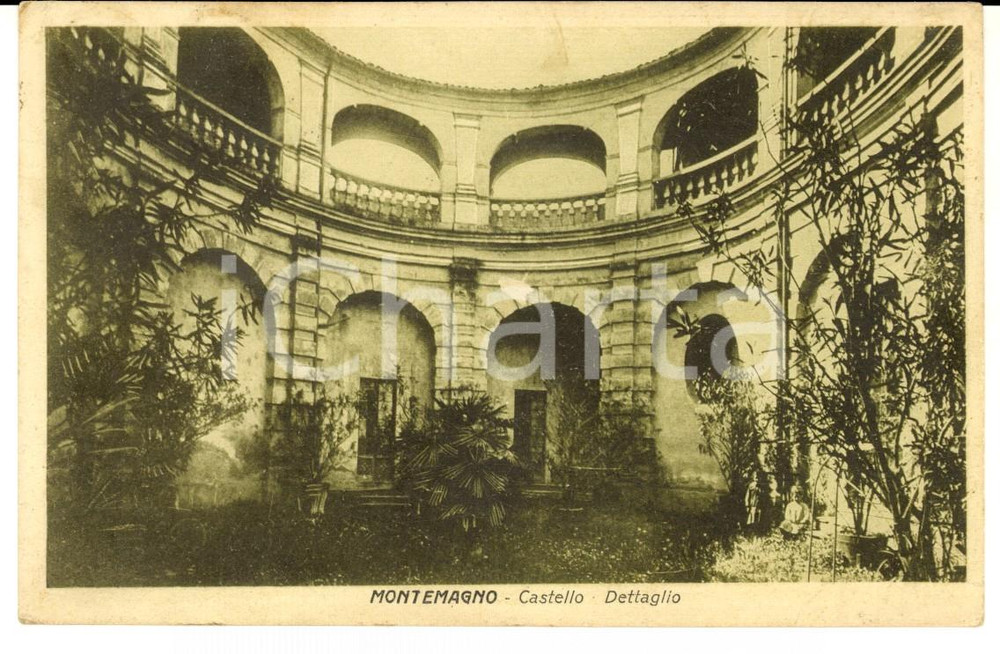 Cartolina originale da collezione 1930 MONTEMAGNO AT Dettaglio del castello Cartolina a Ermelina AVEROLDI 1
