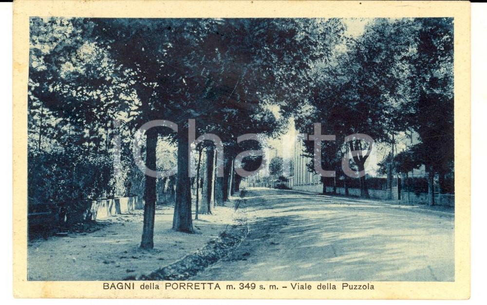 Cartolina originale da collezione 1929 PORRETTA TERME BO Bagni  Viale della PUZZOLA Cartolina postale FP VG 1