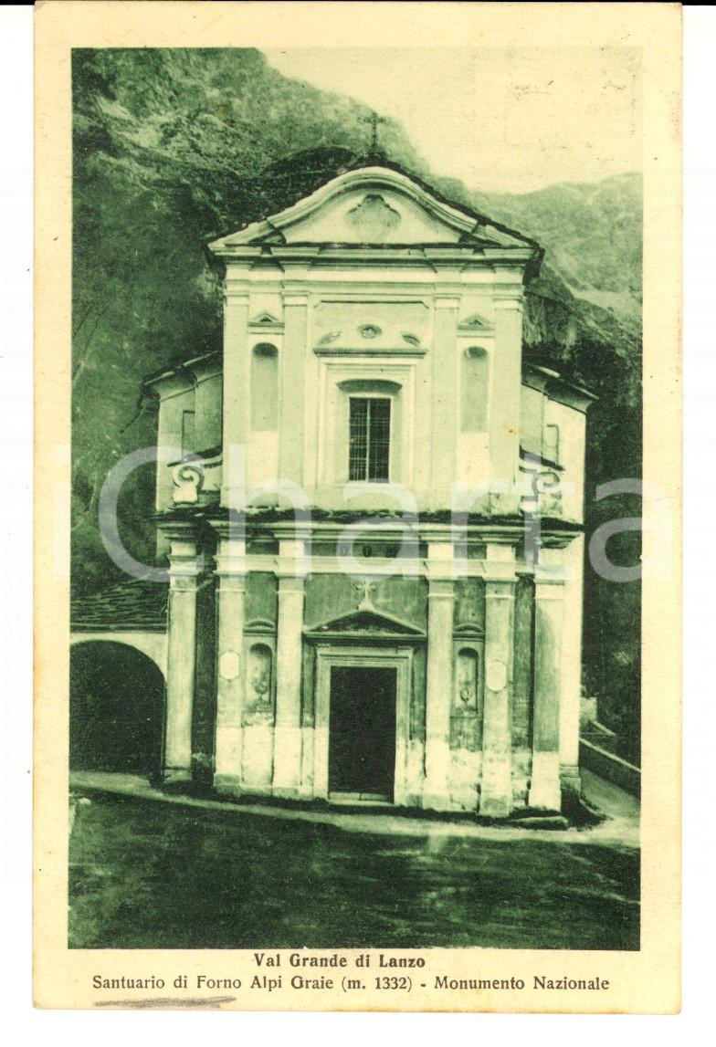 Cartolina originale da collezione 1910 ca FORNO ALPI GRAIE TO Santuario  Monumento Nazionale Cartolina 1
