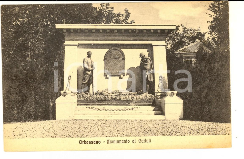 Cartolina originale da collezione 1920 ca ORBASSANO TO Monumento ai Caduti Cartolina VINTAGE FP NV 1