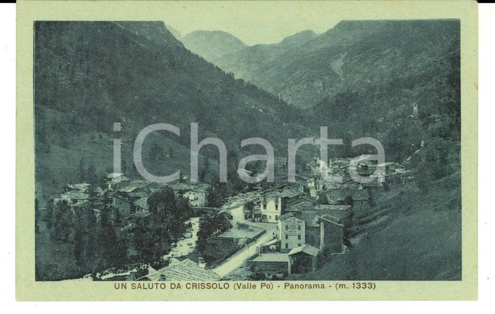 Cartolina originale da collezione 1915 ca CRISSOLO CN Valle Po  Panorama Cartolina VINTAGE FP NV 1