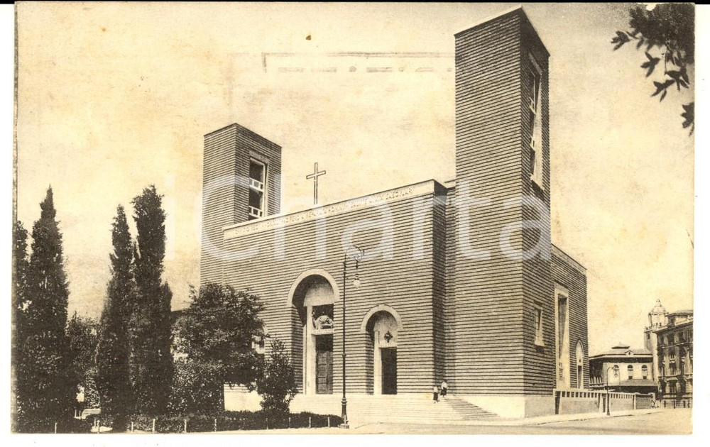 Cartolina originale da collezione 1937 ROMA Chiesa di Nostro Signore Cristo Re Cartolina ANIMATA FP VG 1