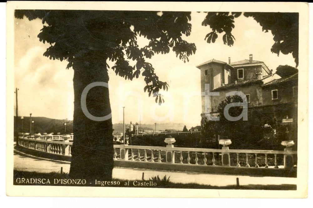 Cartolina originale da collezione 1942 GRADISCA D ISONZO GO Ingresso al castello Cartolina postale FP VG 1