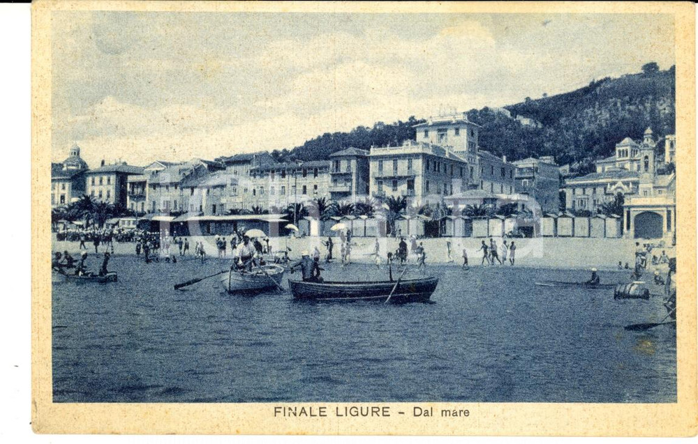 Cartolina originale da collezione 1935 FINALE LIGURE SV Veduta dal mare Cartolina ANIMATA FP VG 1