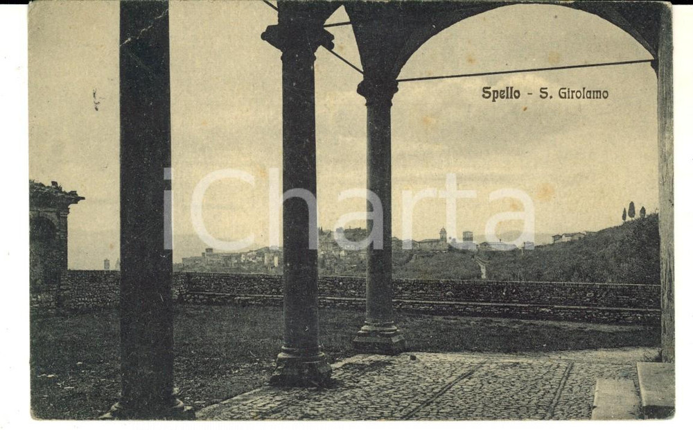 Cartolina originale da collezione 1910 ca SPELLO PG Veduta di SAN GIROLAMO Cartolina postale FP NV 1
