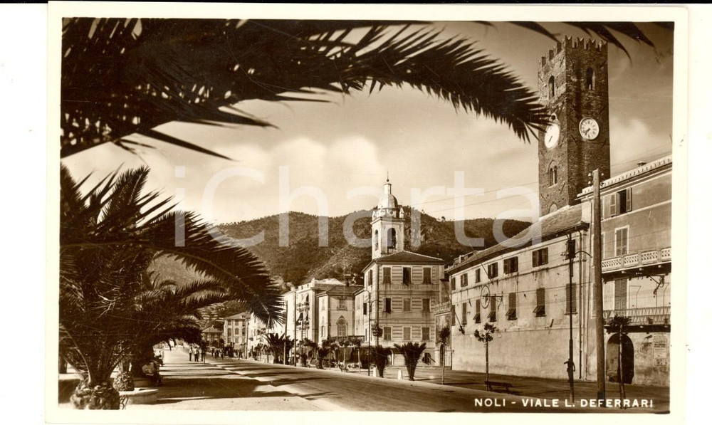 Cartolina originale da collezione 1937 NOLI SV Veduta di viale DE FERRARI Cartolina postale VINTAGE 1