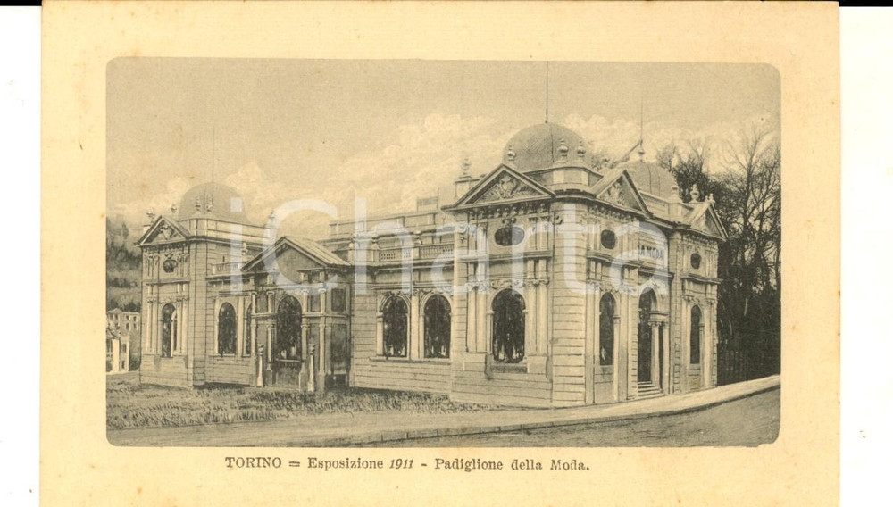 Cartolina originale da collezione 1911 EXPO TORINO Padiglione della Moda Cartolina ILLUSTRATA FP NV 1