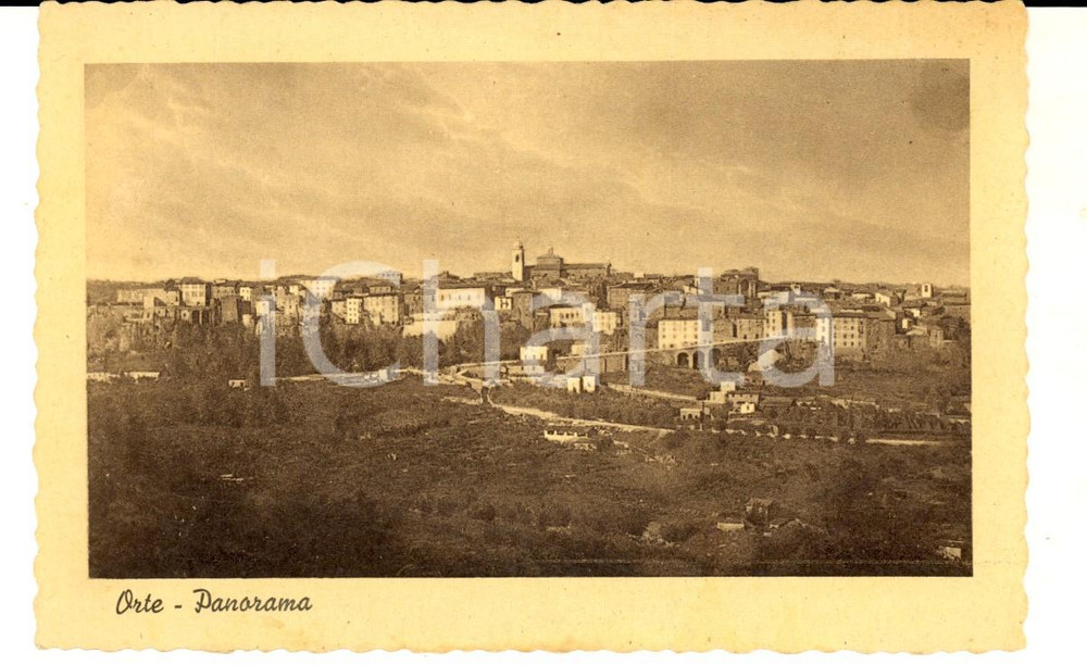 Cartolina originale da collezione 1940 ca ORTE RM Panorama del paese Cartolina postale FP NV 1