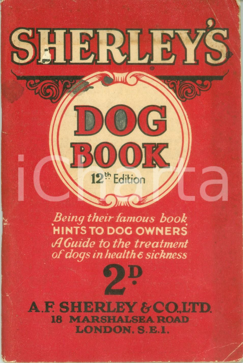 Libro, pubblicazione d epoca 1929 SHERLEY S DOG BOOK hints to dog owners 12th edition ILLUSTRATO 1
