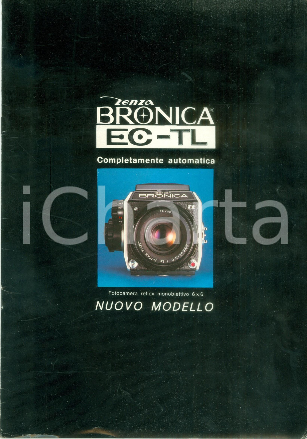 Materiale pubblicitario d’epoca 1980 ca ZENZA BRONICA ECTL Opuscolo ILLUSTRATO per fotocamera ILLUSTRATO 1