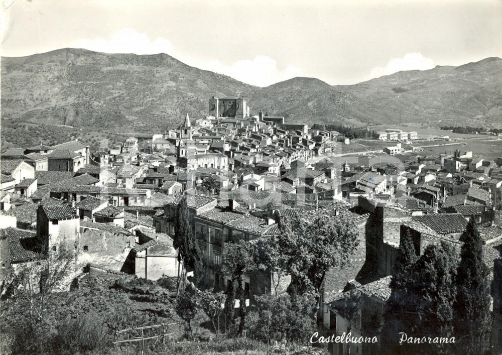 Cartolina originale da collezione 1954 CASTELBUONO PA Panorama con Castello dei VENTIMIGLIA FG VG 1