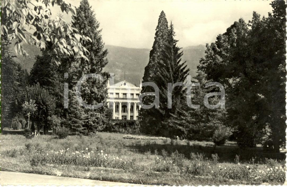 Cartolina originale da collezione 1957 LEVICO TERME TN La facciata e il parco del Grand Hotel Cartolina FP VG 1