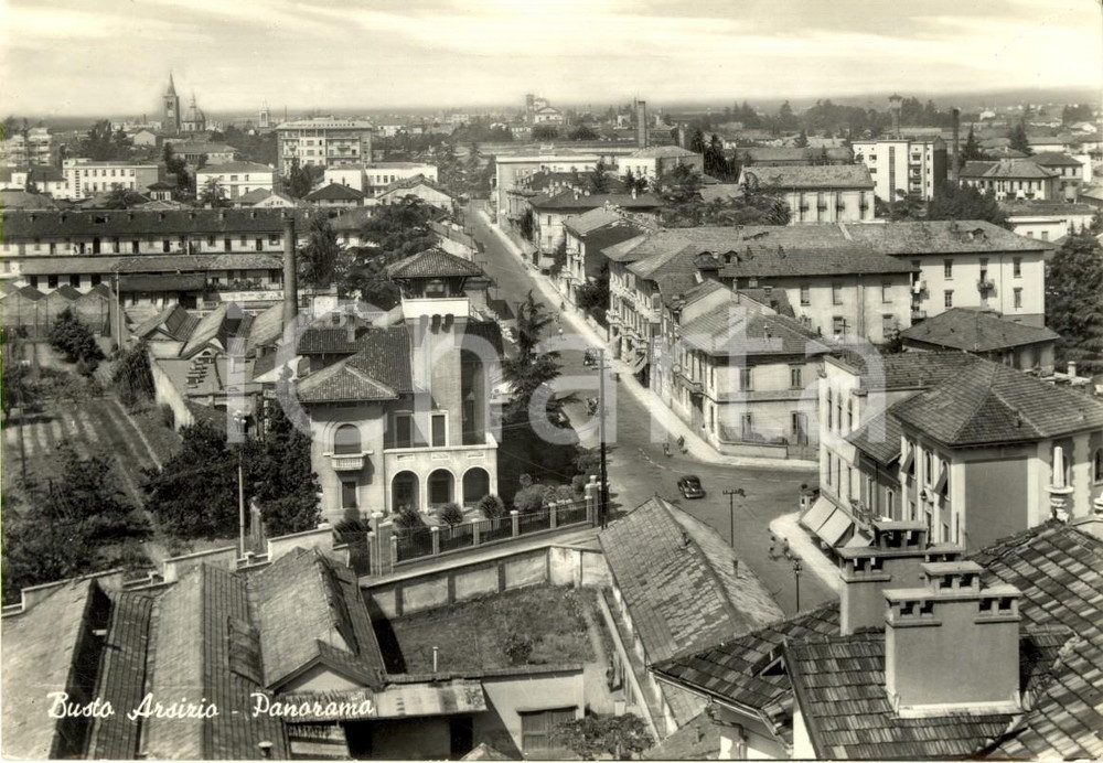 Cartolina originale da collezione 1960 BUSTO ARSIZIO VA Veduta panoramica della cittadina Cartolina FG VG 1