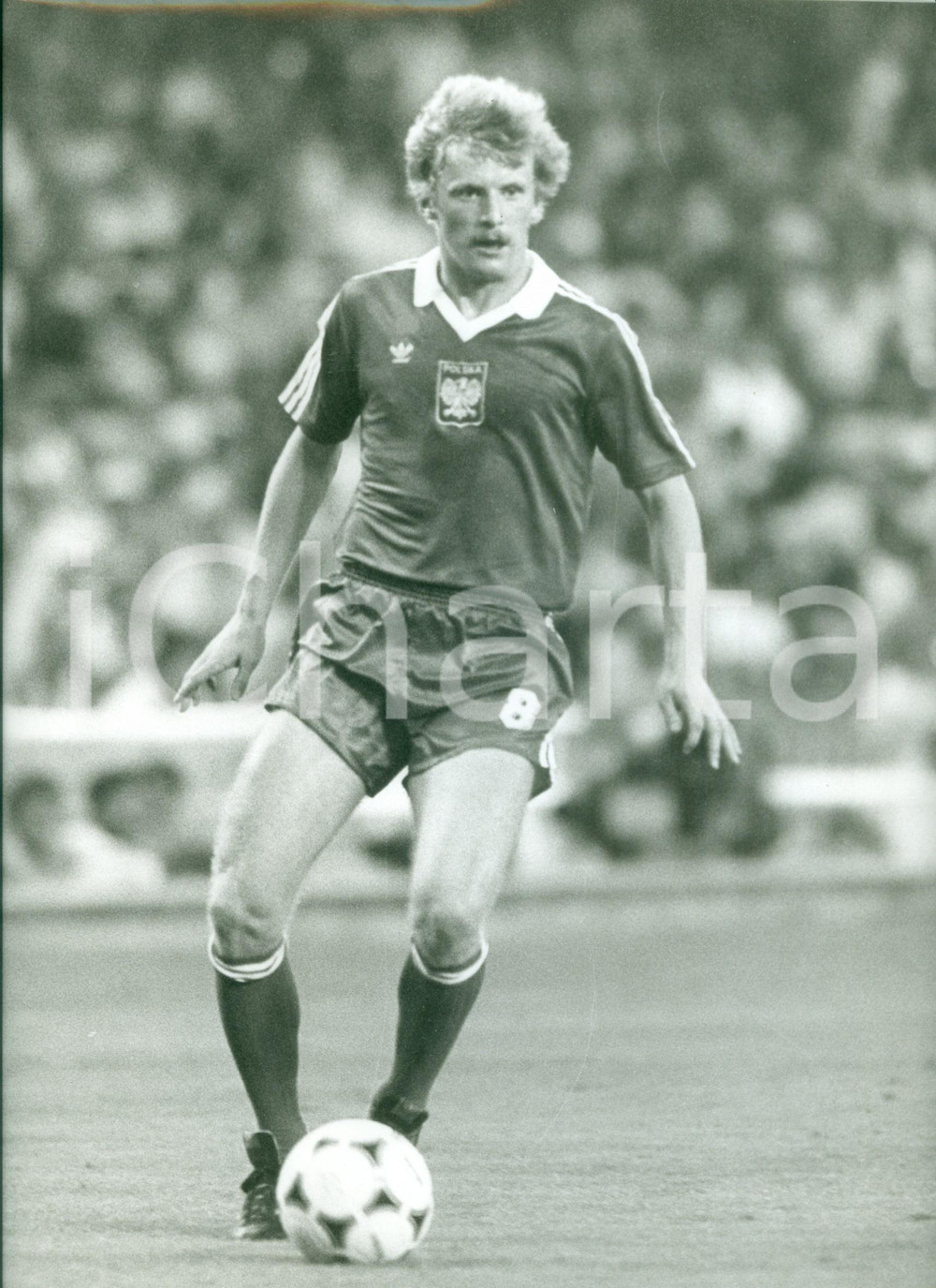 Fotografia d epoca originale 1980 ca CALCIO Nazionale POLONIA Waldemar MATYSIK Centrocampista Fotografia 1
