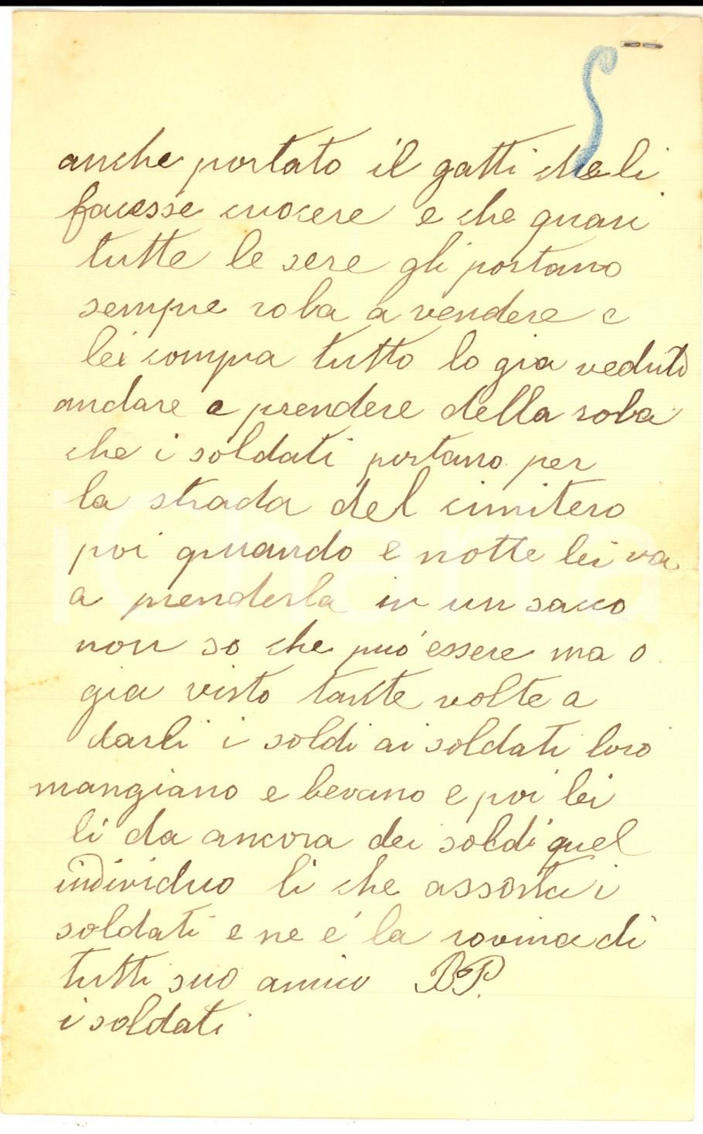 Documento originale, autentico 1940 ca WW2 ZONA DI GUERRA Soldati rubano e rivendono merce del comandante 1