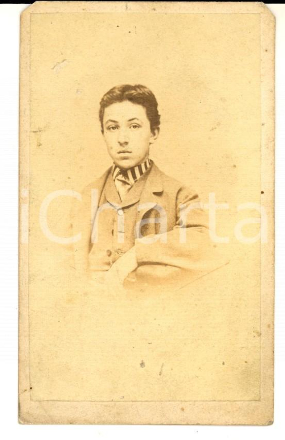 Fotografia d epoca originale 1870 ca TORINO Ritratto del giovane Elio FONTANA Fotografia AMBROSETTI 1