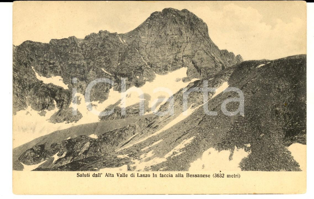 Cartolina originale da collezione 1910 ca ALTA VALLE DI LANZO TO Veduta con la BESSANESE Cartolina FP NV 1
