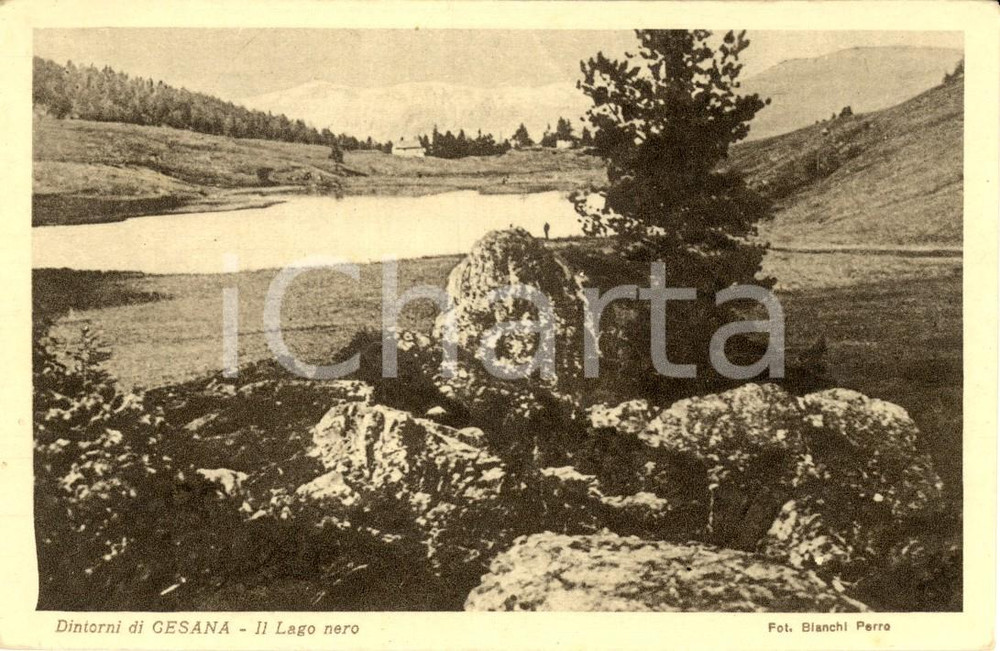 Cartolina originale da collezione 1930 ca CESANA TORINESE Il Lago Nero Cartolina FP NV ed. BIANCHI PERRO 1