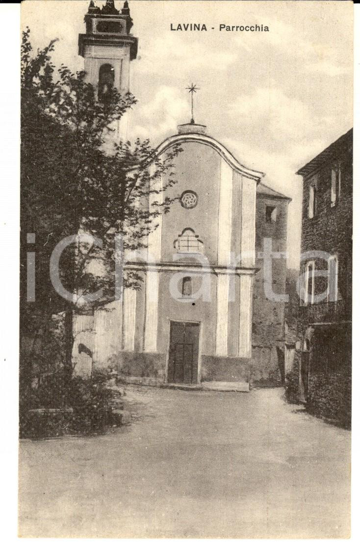 Cartolina originale da collezione 1953 REZZO IM La parrocchia di LAVINA Cartolina postale FP VG 1