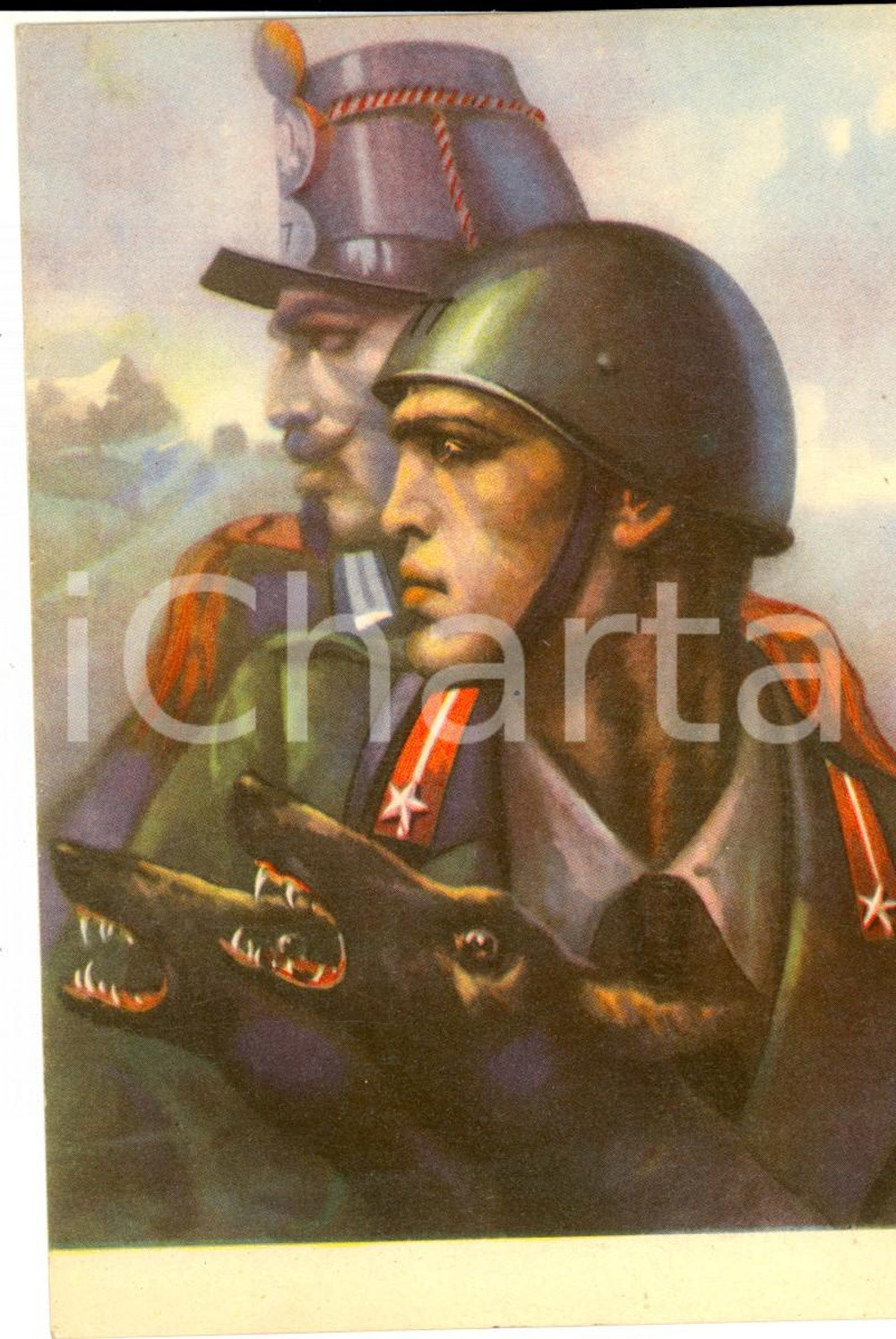 Cartolina originale da collezione 1940 ca REGIO ESERCITO Cartolina  77° Reggimento Fanteria LUPI DI TOSCANA 1