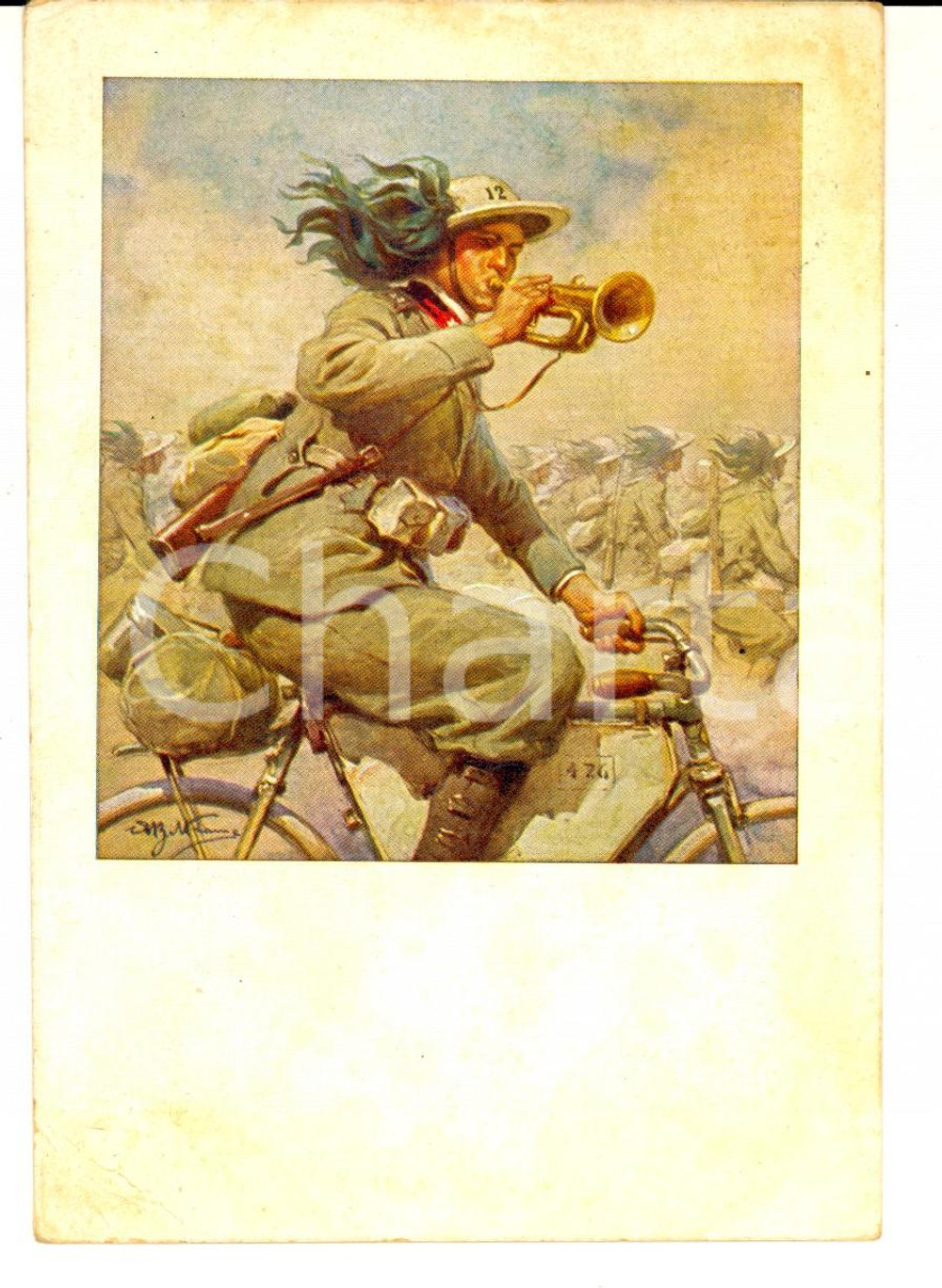 Cartolina originale da collezione 1938 POLA Cartolina 12Â° Reggimento BERSAGLIERI Victoria nobis vita FG VG 1