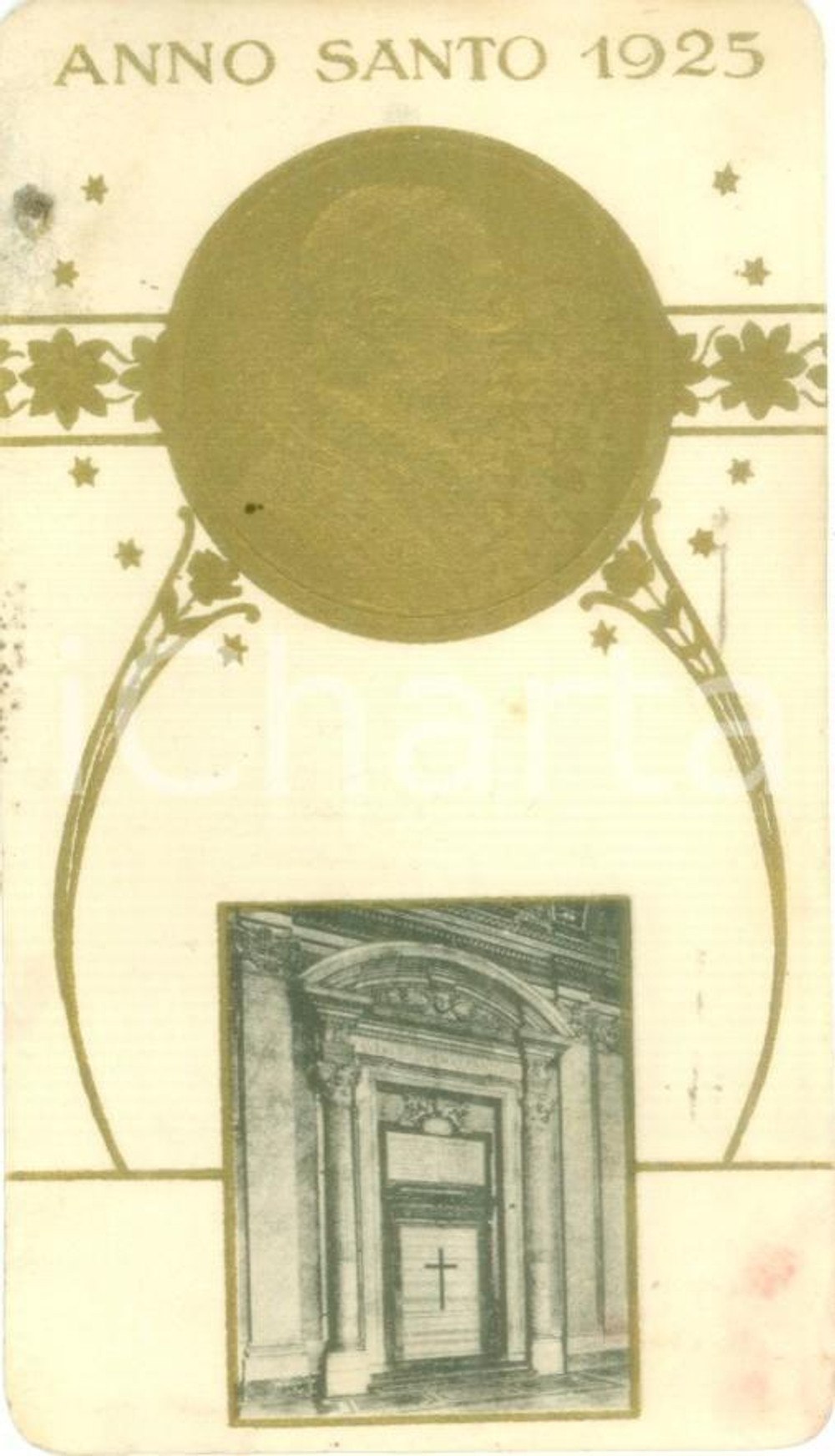 Oggetto da collezione cartaceo 1925 ROMA Papa Pio XI Santino per Anno Santo con effigie 1