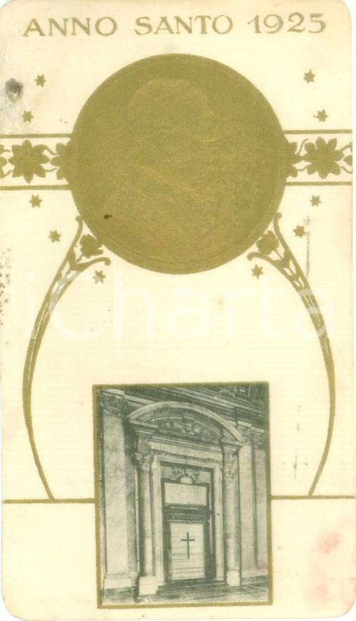Oggetto da collezione cartaceo 1925 ROMA Papa Pio XI Santino per Anno Santo con effigie 1
