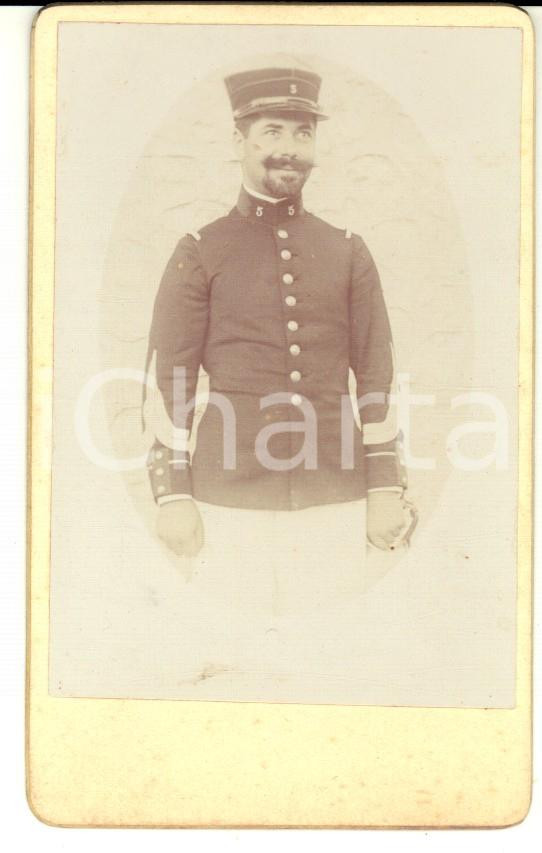 Fotografia d epoca originale 1900 ca ARMEE DE TERRE Portrait d officier 5e rÃ©giment Photo CDV 1