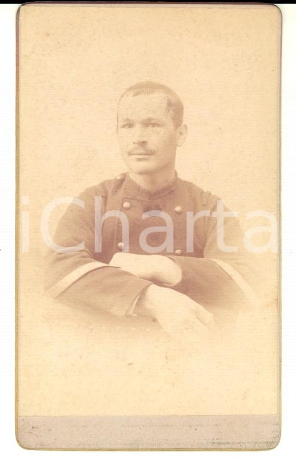 Fotografia d epoca originale 1890 ca ARMEE DE TERRE Portrait de soldat Photo CDV 1