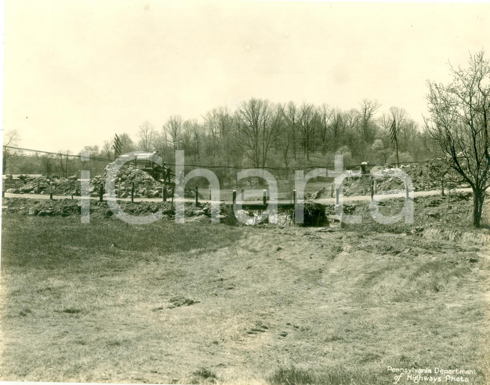 Fotografia d epoca originale 1934 FAYETTE COUNTY PENNSYLVANIA Impresa DONORA CONSTRUCTION Betoniera PATTERSON 1