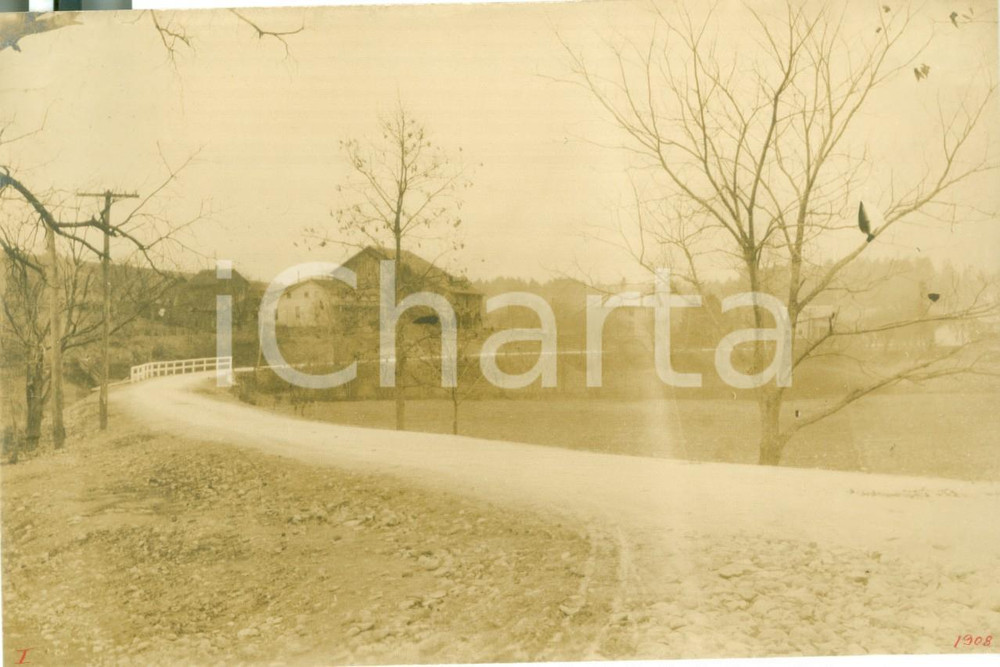 Fotografia d epoca originale 1908 WYALUSING PENNSYLVANIA USA Camptown Road prima dei miglioramenti 1