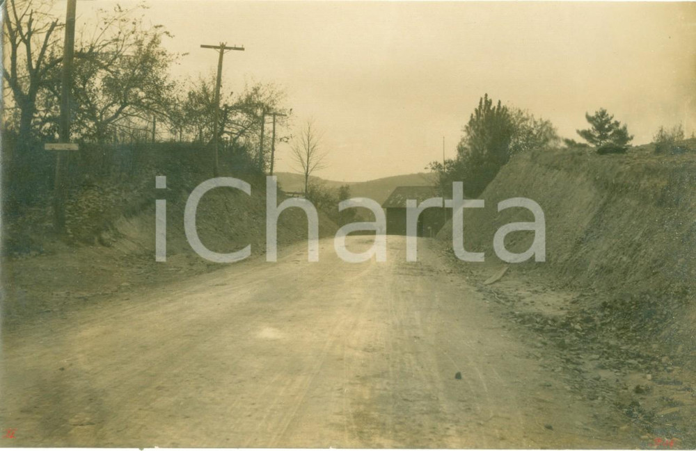 Fotografia d epoca originale 1908 WYALUSING, PENNSYLVANIA USA Camptown Road spianata per i miglioramenti 1