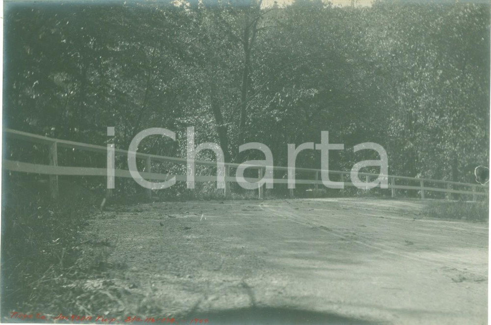 Fotografia d epoca originale 1909 JACKSON, PENNSYLVANIA USA Un tornante della State Road Fotografia 1