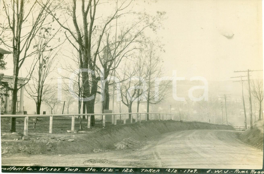 Fotografia d epoca originale 1909 WYSOX, PENNSYLVANIA USA Lavori sulla ROME ROAD Fotografia 1