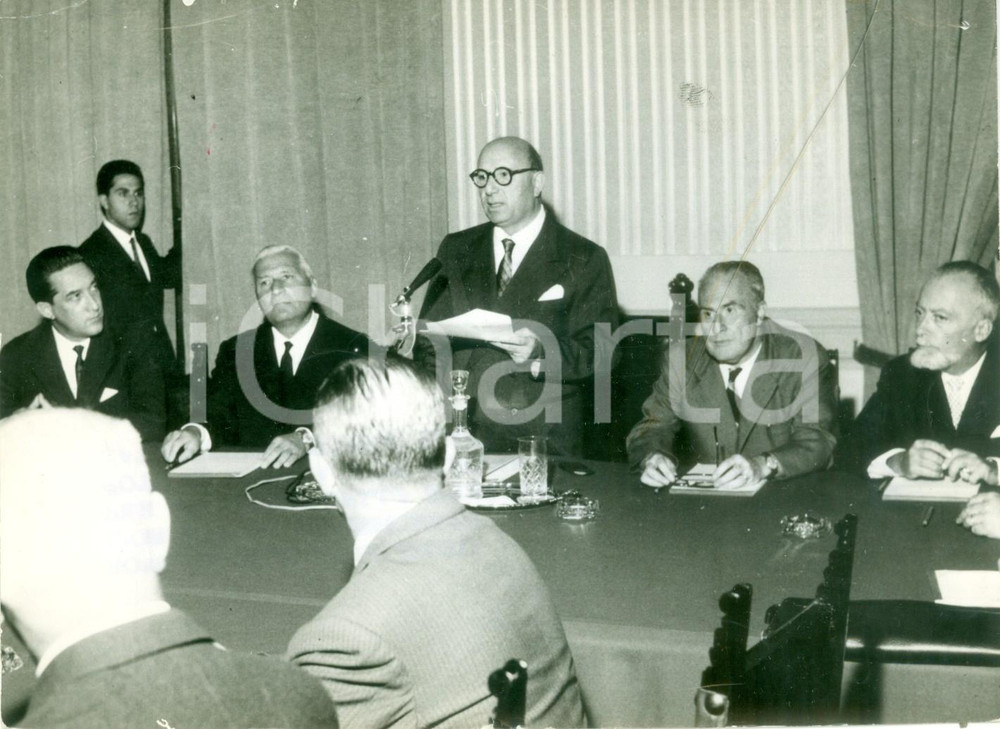 Fotografia d epoca originale 1961 ROMA Mario SCELBA insedia Commissione Studio per ALTO ADIGE Fotografia 1