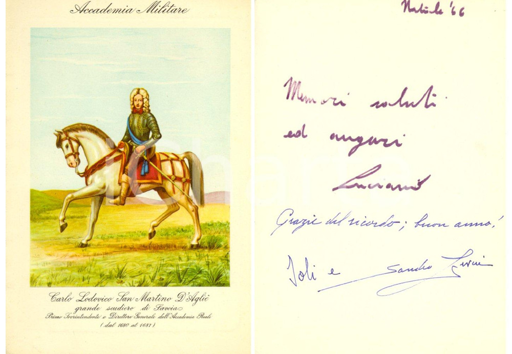 Oggetto da collezione cartaceo 1966 ACCADEMIA REALE DI TORINO Biglietto SAN MARTINO D AGLIE  Alessandro SEVERI 1